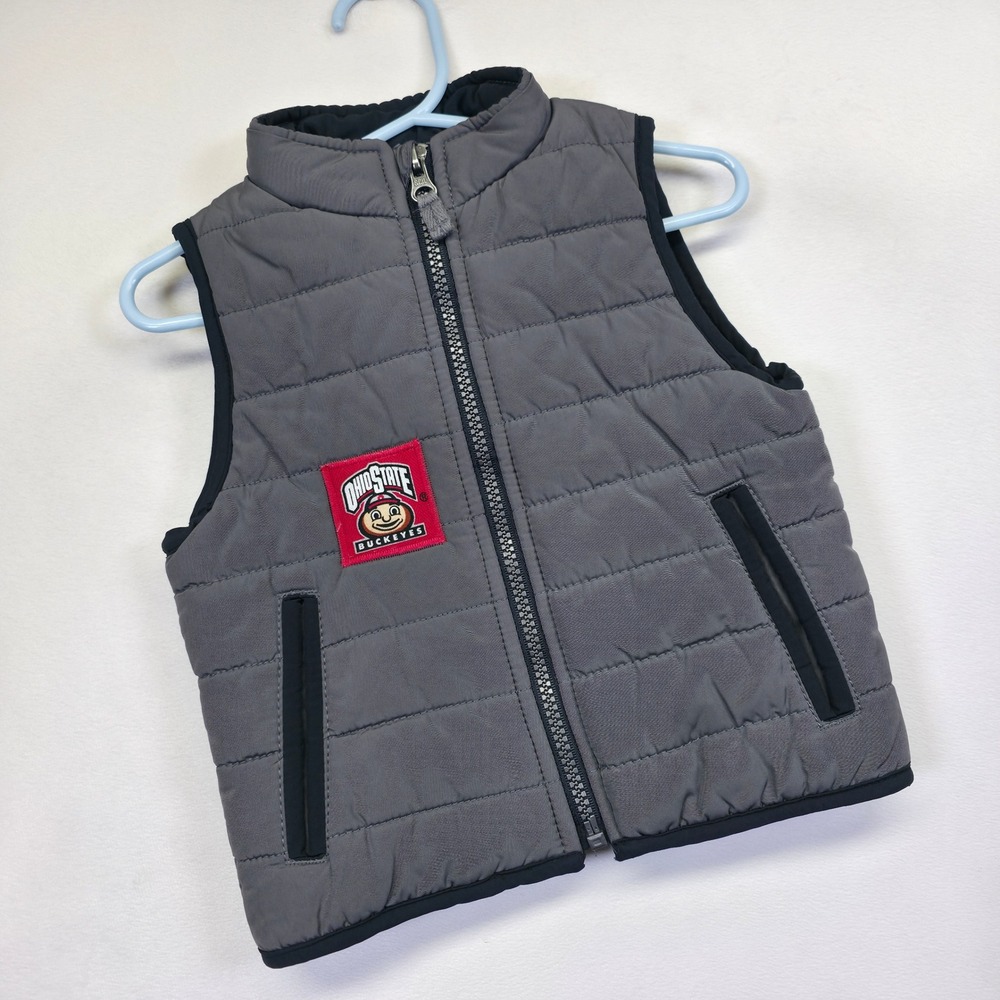 Ohio State Buckeyes Puffer Vest Toddler‎ Boys 18 Months Gray Carters NCAA Sports